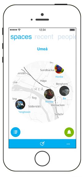 + spaces contacts list located in map